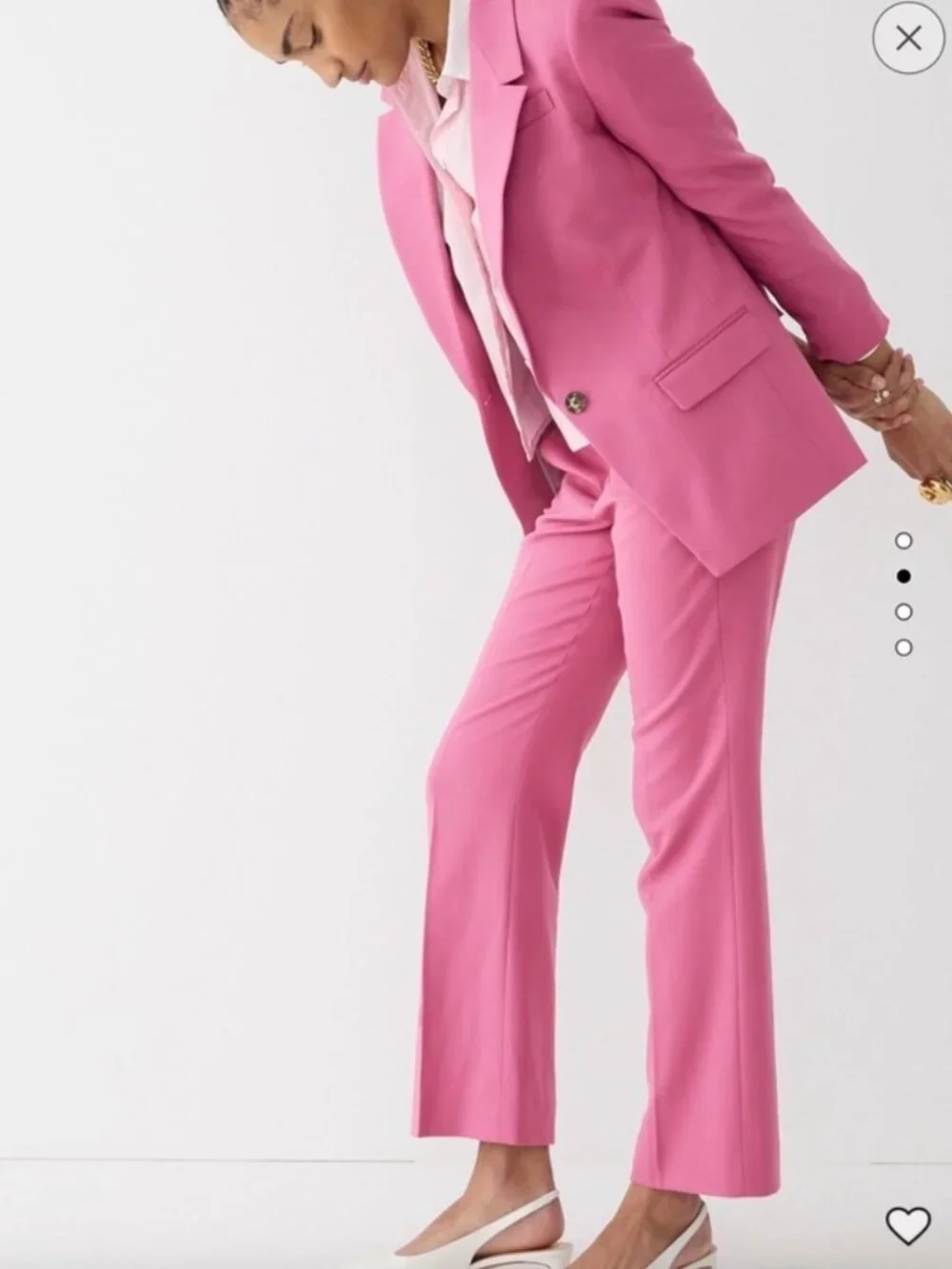 J. Crew Willa pink cropped flare slacks Italian Fabrics by Nova Tides Size 4